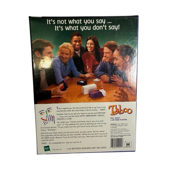 New Taboo Game Of Unspeakable Fun By Hasbro - 504 Cards, Buzzer, Timer, Buzzer - Picture 5 of 5